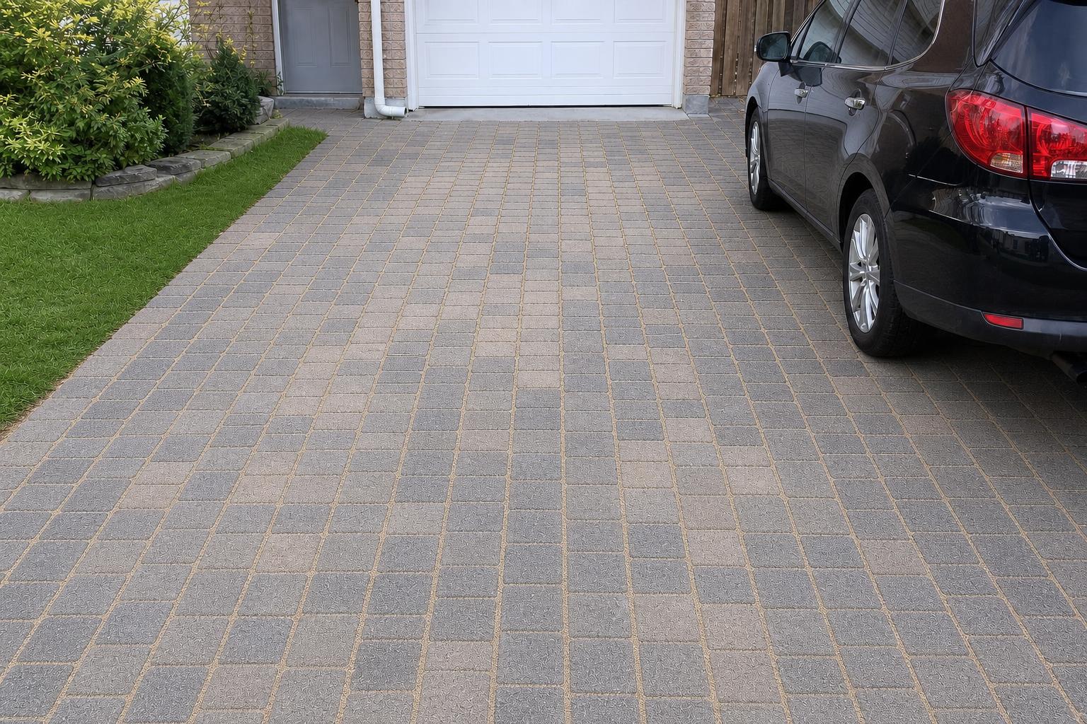 The same driveway after washing and re-sanding
