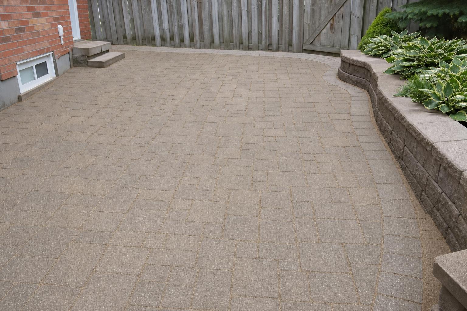 The same patio cleaned and re-sanded